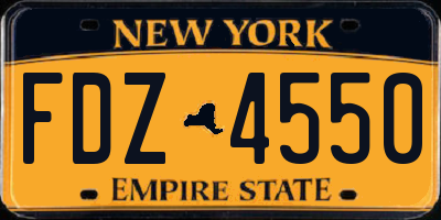 NY license plate FDZ4550