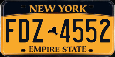 NY license plate FDZ4552