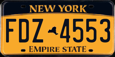 NY license plate FDZ4553