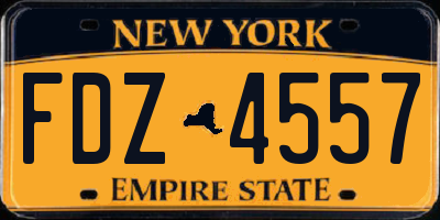 NY license plate FDZ4557