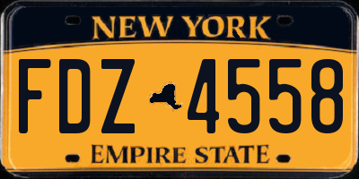 NY license plate FDZ4558