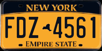 NY license plate FDZ4561