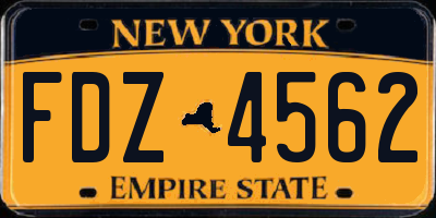 NY license plate FDZ4562