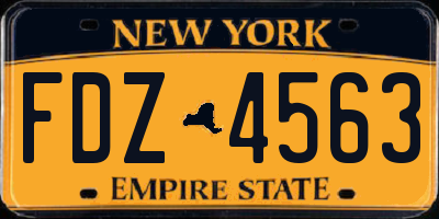 NY license plate FDZ4563