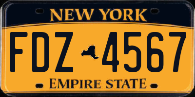 NY license plate FDZ4567