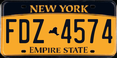 NY license plate FDZ4574