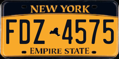 NY license plate FDZ4575