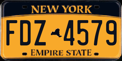 NY license plate FDZ4579