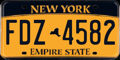 NY license plate FDZ4582
