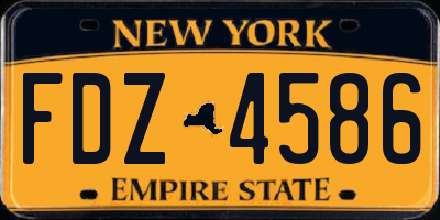 NY license plate FDZ4586