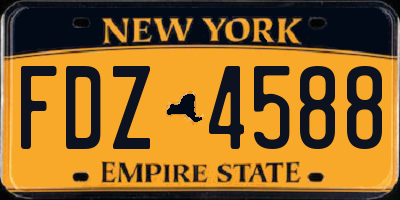 NY license plate FDZ4588