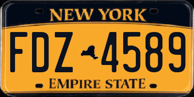 NY license plate FDZ4589