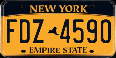 NY license plate FDZ4590