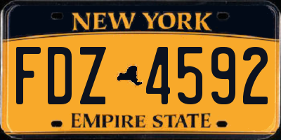 NY license plate FDZ4592