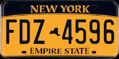 NY license plate FDZ4596