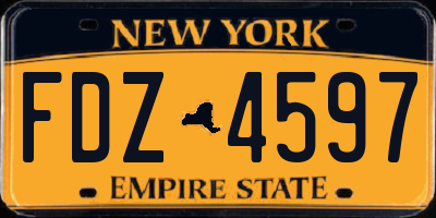 NY license plate FDZ4597