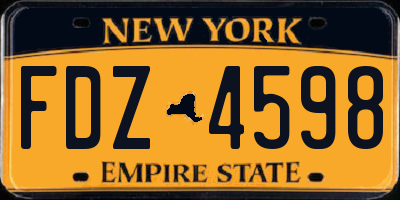 NY license plate FDZ4598