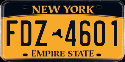 NY license plate FDZ4601