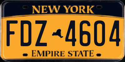 NY license plate FDZ4604