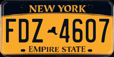 NY license plate FDZ4607