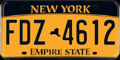NY license plate FDZ4612