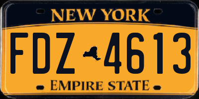NY license plate FDZ4613