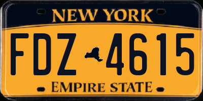 NY license plate FDZ4615