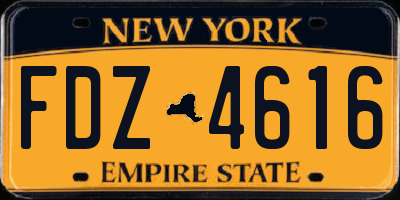 NY license plate FDZ4616