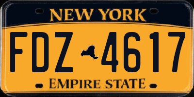 NY license plate FDZ4617