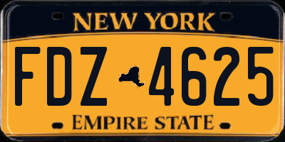 NY license plate FDZ4625