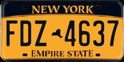 NY license plate FDZ4637