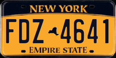 NY license plate FDZ4641