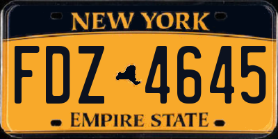 NY license plate FDZ4645
