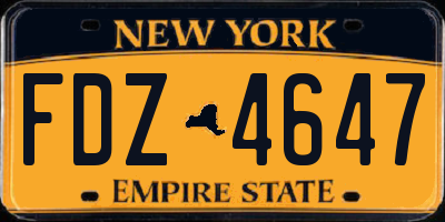 NY license plate FDZ4647