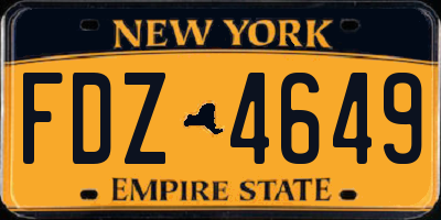 NY license plate FDZ4649