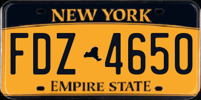 NY license plate FDZ4650