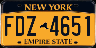 NY license plate FDZ4651