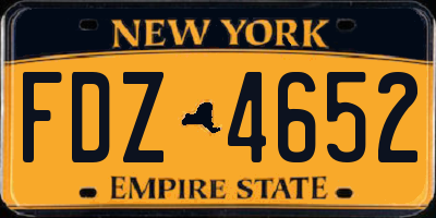 NY license plate FDZ4652