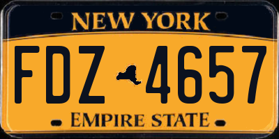 NY license plate FDZ4657