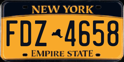 NY license plate FDZ4658