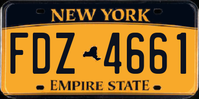NY license plate FDZ4661