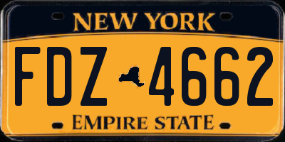NY license plate FDZ4662