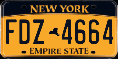 NY license plate FDZ4664