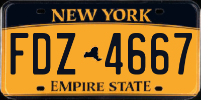 NY license plate FDZ4667