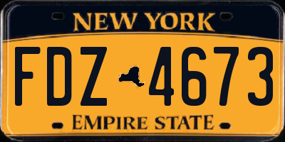 NY license plate FDZ4673