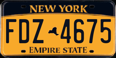 NY license plate FDZ4675