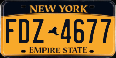 NY license plate FDZ4677