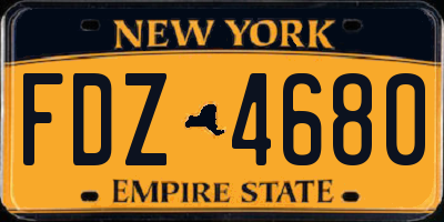 NY license plate FDZ4680