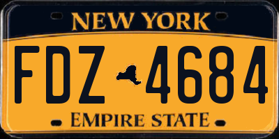 NY license plate FDZ4684