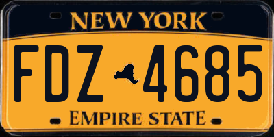 NY license plate FDZ4685